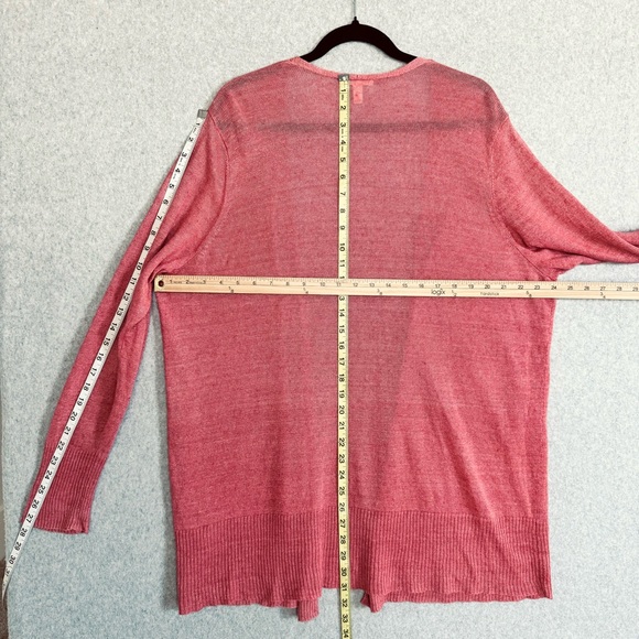 Eileen Fisher Woman Cardigan Sweater Womens 2X Orange Linen Quiet Luxury Lagom - Picture 16 of 16